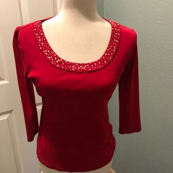 Style & Co. Red Sparkle Sweater - Picture 2 of 5